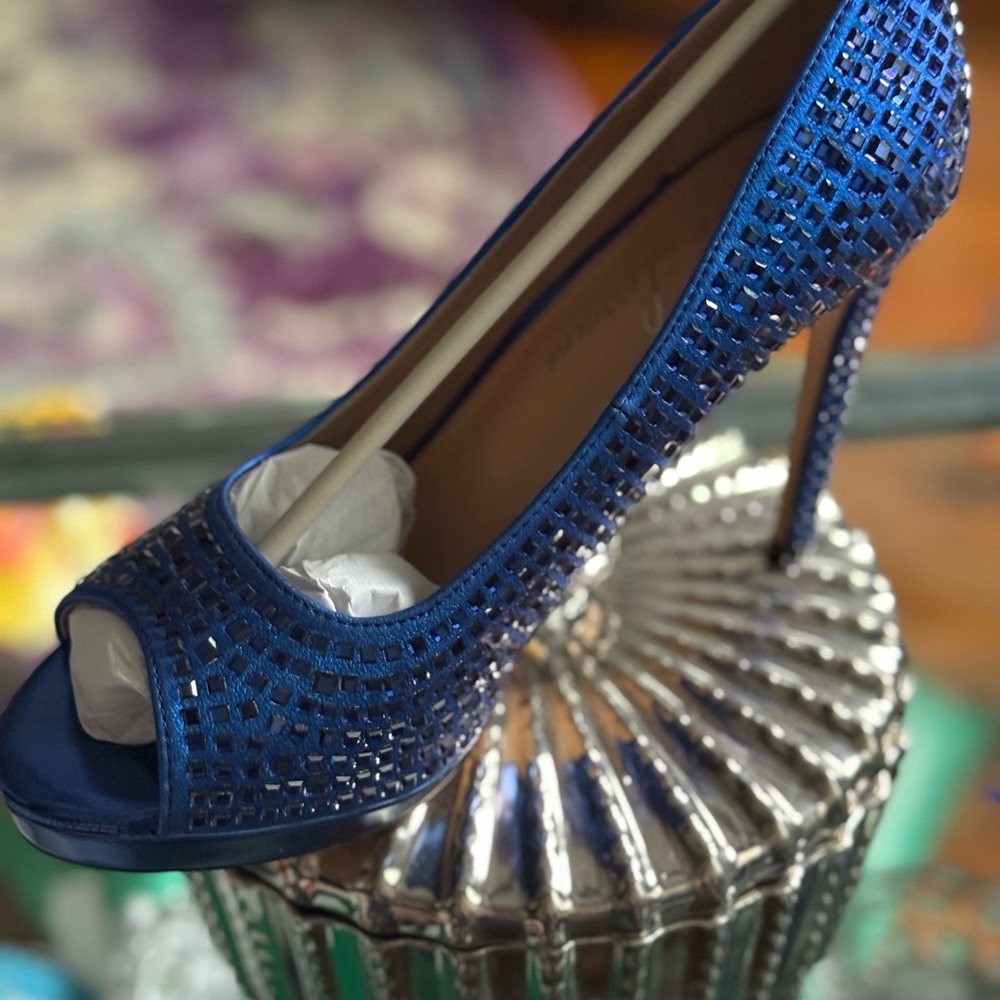 Lauren Lorraine Sparkling Blue Heels